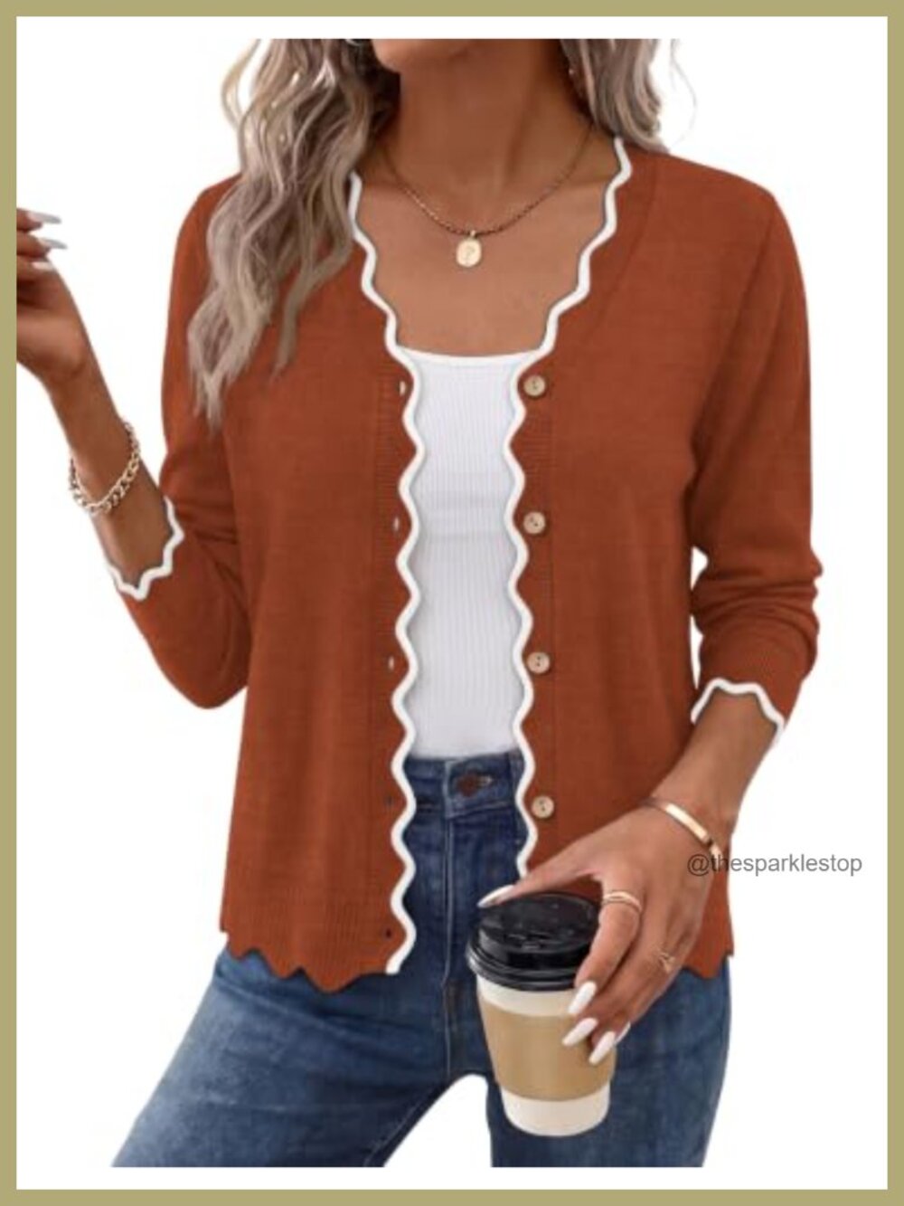 WIHOLL V Neck Button Front Knit Cardigan Sweater Long Sleeve Lightweight